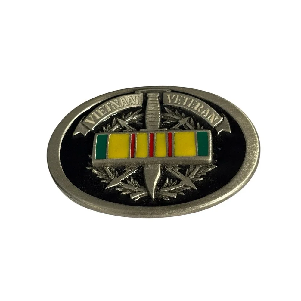 NOS Vietnam Veteran Belt Buckle Enameled‎ Great American Buckle Co. 1996 Vintage